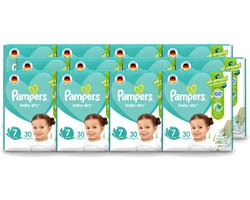 12 x Pampers – Luiers – Active Baby Dry Maat 7 – 30 Luiers - Voordeelverpakking - 12 stuks