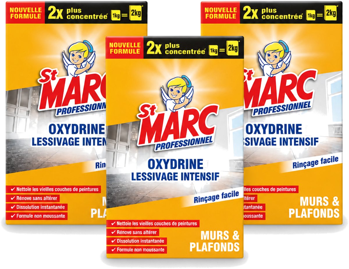 3 x St. Marc – Multireiniger Poeder – Professioneel Oxydrine – 1 kg - Bulkverpakking - 3 stuks