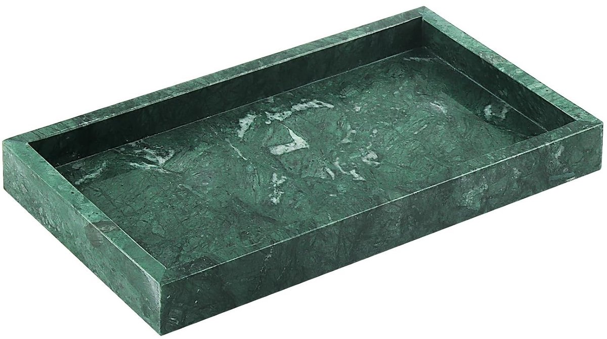 Groene Rechthoekige Marmeren Badkamer Tray - 11 x 16 x 3 cm, Marmeren Opbergruimte voor Keuken en Aanrecht