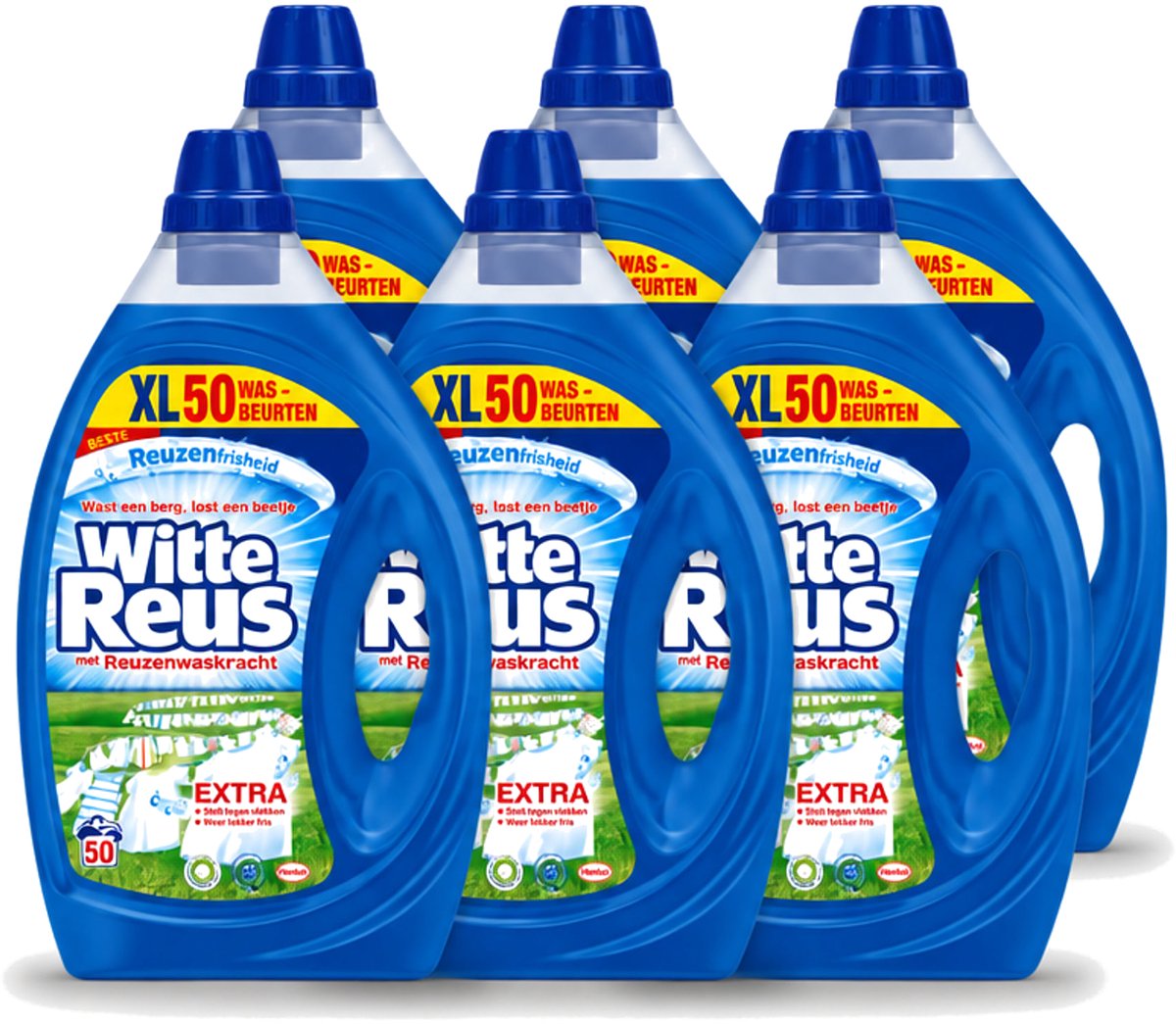 6 x Witte Reus - Vloeibaar Wasmiddel - 50 Wasbeurten - Voordeelverpakking - 6 stuks