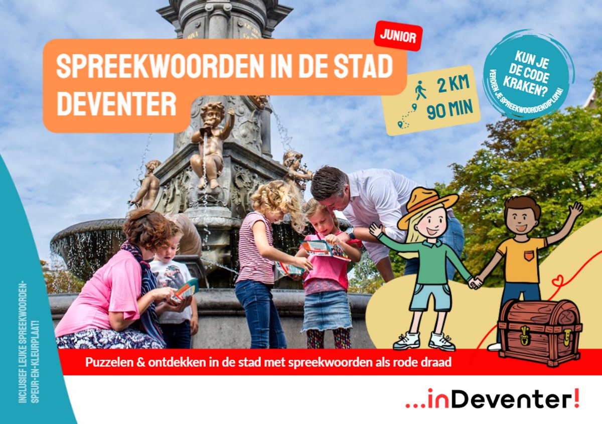 Spreekwoorden in de Stad Deventer Junior - Speurtocht Doeboek voor Kinderen - Wandelroute met puzzels en schatkist