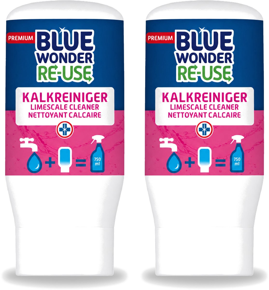 2 x Blue Wonder - Premium Re-use Kalkreiniger - 50 ml - Voordeelverpakking - 2 stuks