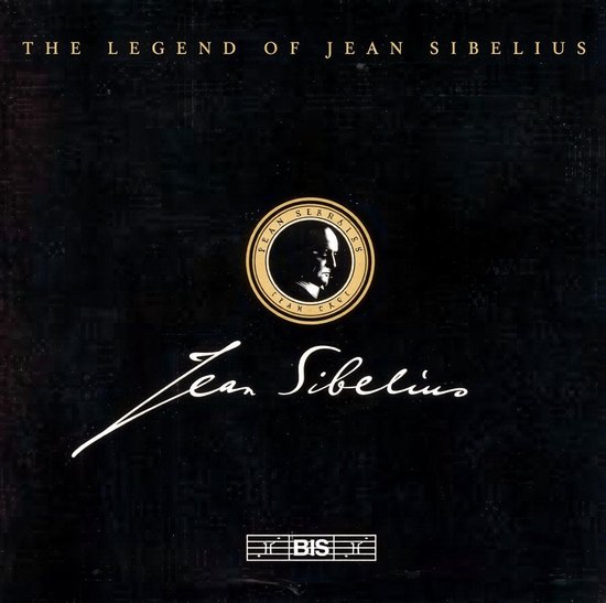 Albumhoes met tekst 'THE LEGEND OF JEAN SIBELIUS' en een cirkelvormig portret van Jean Sibelius.