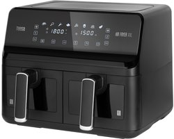Teesa TSA8089 Digitale dubbele airfryer XXL zwart DUAL POT XXL - Hete luchtfriteuse - 2700W - 8L - dubbele pan