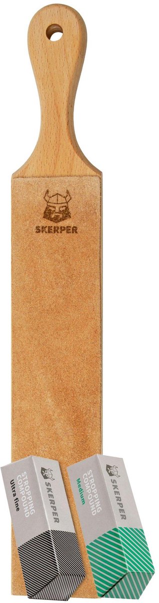Skerper Stropping Paddle met 2 Stropping Compounds