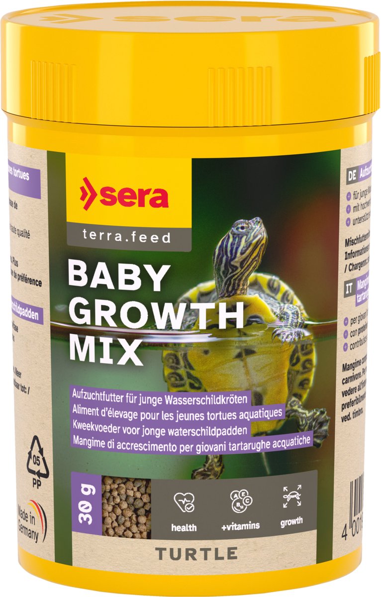 Sera Turtle Baby Growth Mix kweekvoer voor jonge waterschildpadden 100 ml