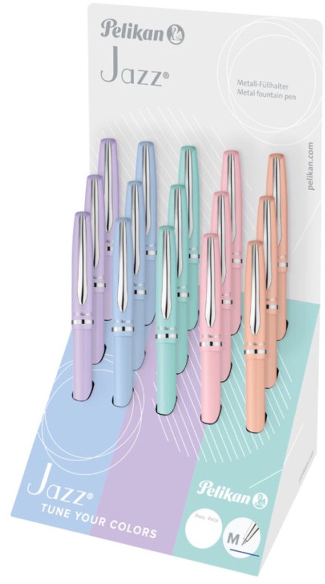 Pelikan balpennen Jazz Pastel, draaimechanisme, 15 stuks