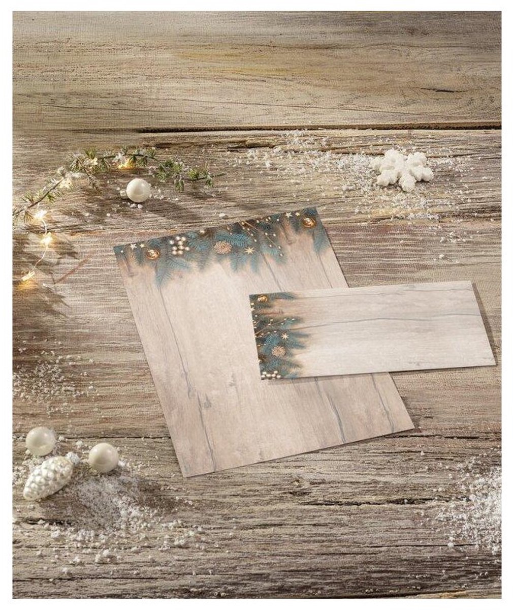 Sigel kerst envelop Golden Greens, DIN lang, 25 stuks