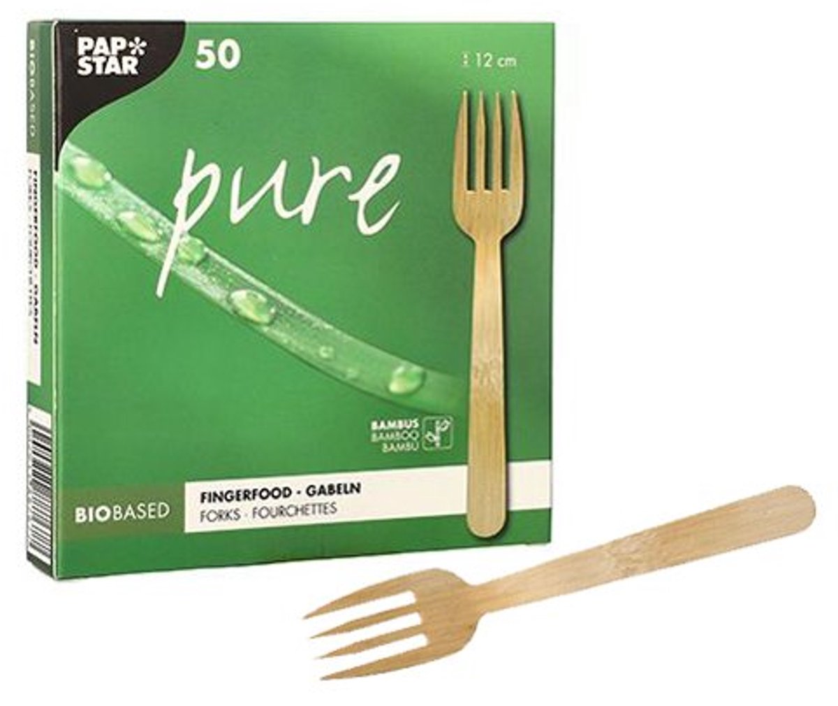 50 Fingerfood - Gabeln, Bamboe pure 12 cm