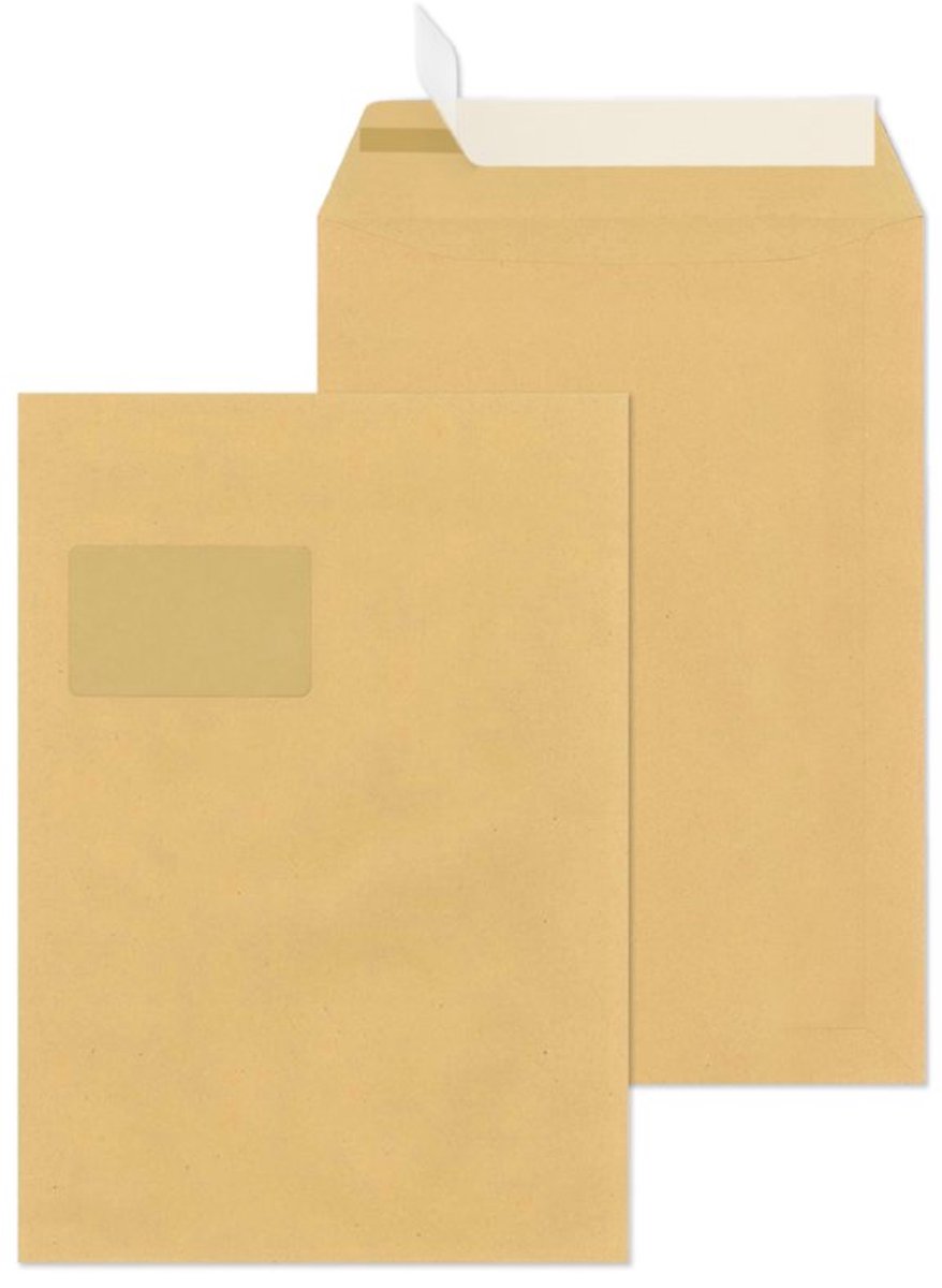 MAILmedia verzendtassen C4, zelfklevend, met venster, wit, 500 stuks