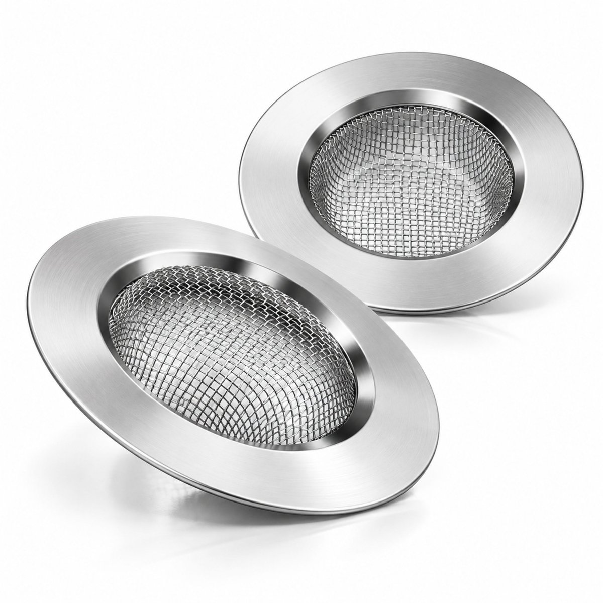 Bredline Afvoerzeefjes RVS – Gootsteenzeef – Afvoerfilter voor Gootsteen – 72 mm – Fijnmazig – 2 Stuks