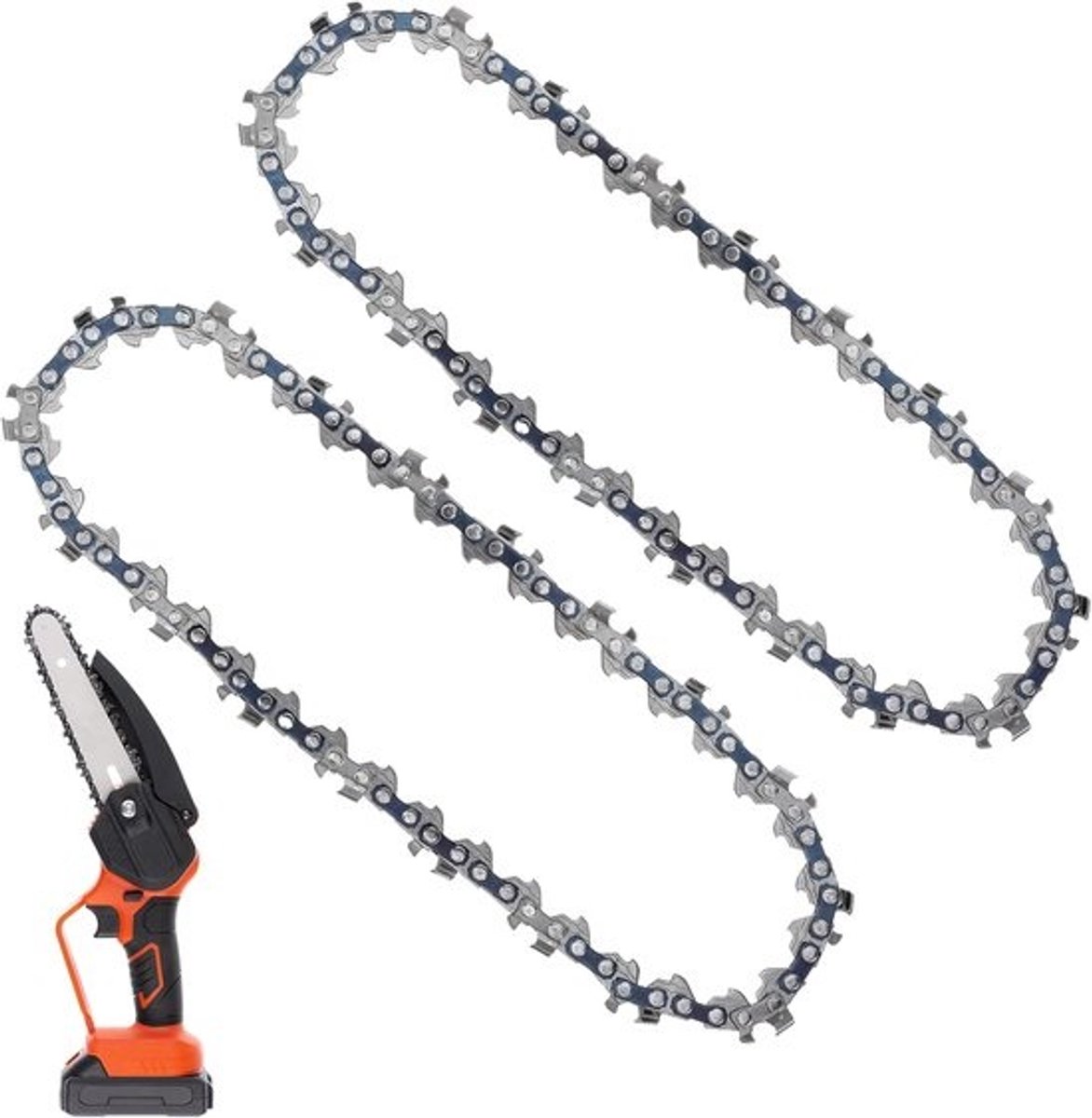 2 stuks kettingslijpketting 15 cm - 1/4 inch steek - 37 schakels - vervanging voor mini-kettingzaag