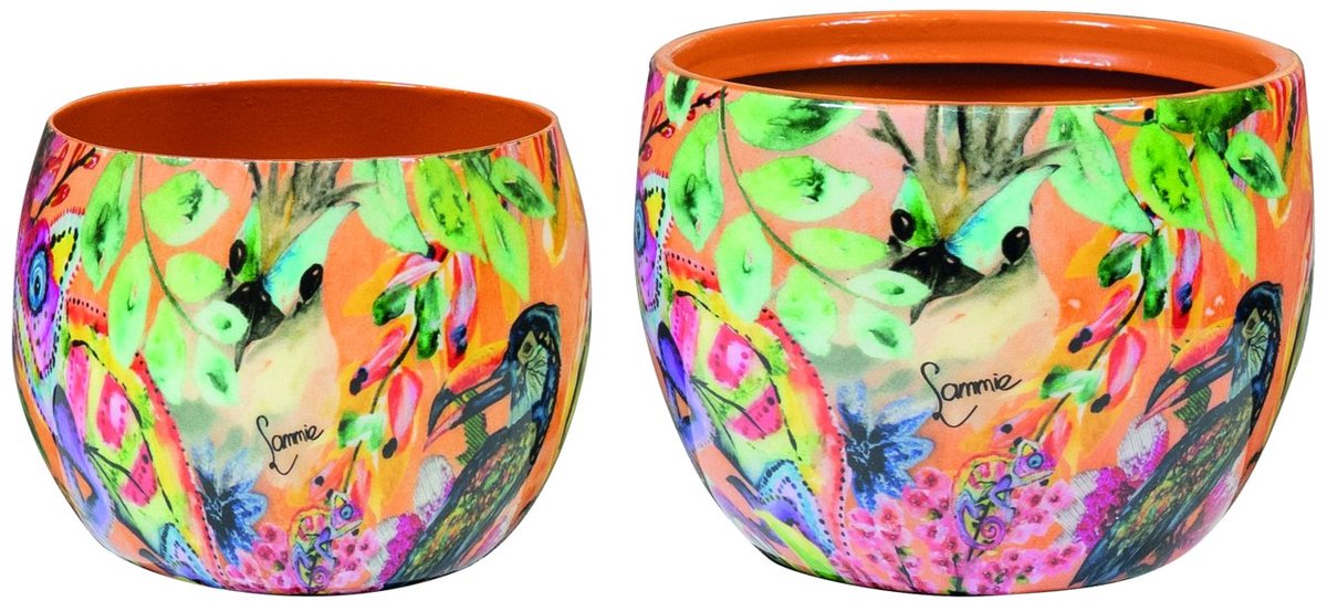 TS Collection - Pot Designed by Lammie - Tropical twist - Mini set van 2 - Metaal & Epoxy - Exclusieve woonitems voor binnen - Handgemaakt - Unieke print - Designed by Lammie