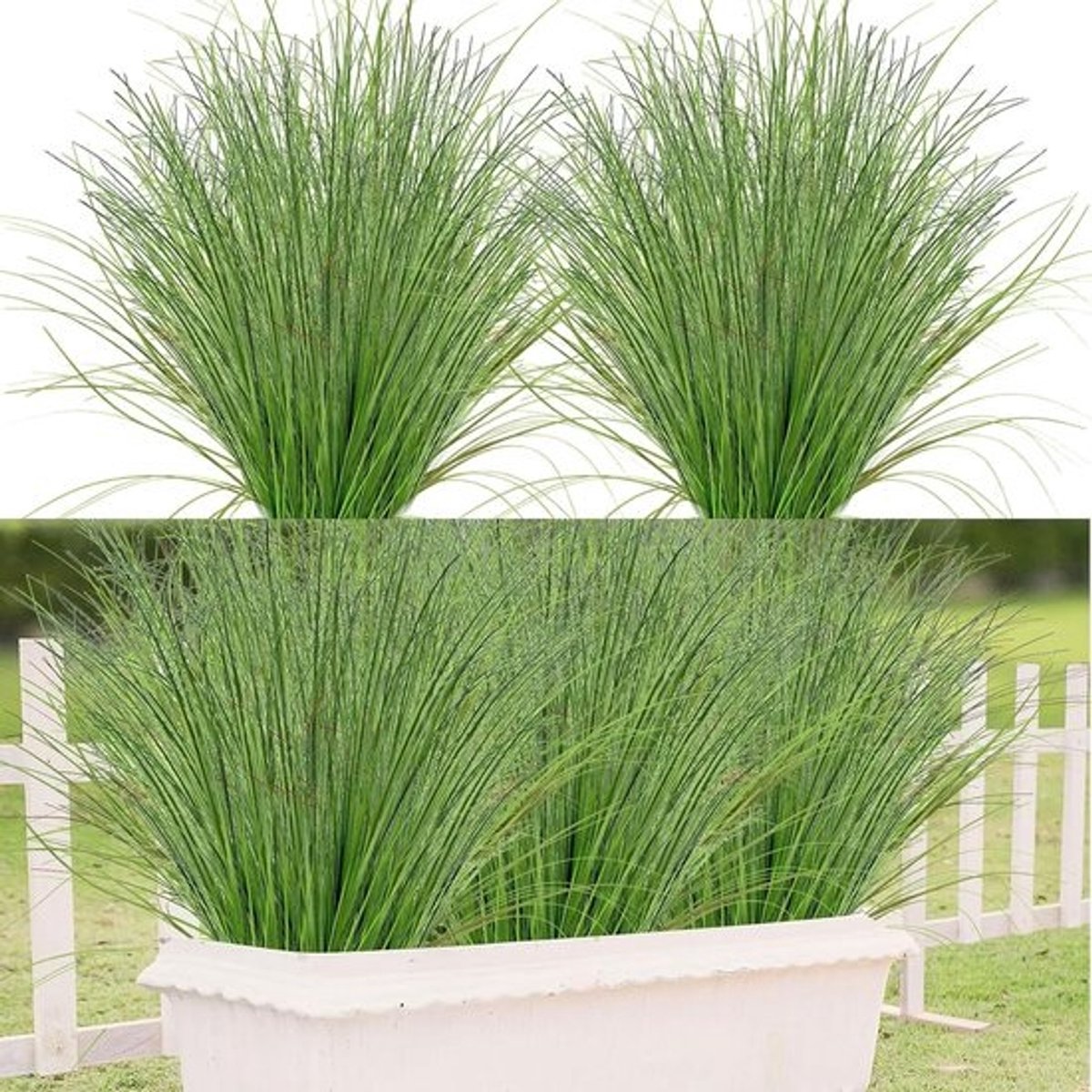 Bundels kunstgras - Decoratieve planten - Buitendecoratie - Weerbestendig en uv-bestendig - 52 cm lang - Groen