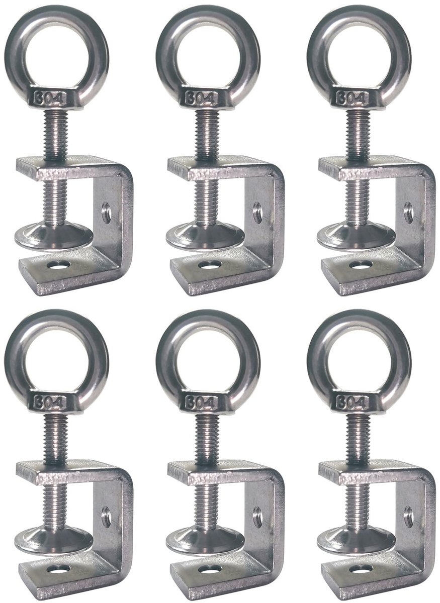 Ponezg 6 stuks C-klemmen, klein, 0-25 mm, instelbare kaakopeningen, roestvrij staal, C-klem, schroefklemmen, kleine - ShopVlot