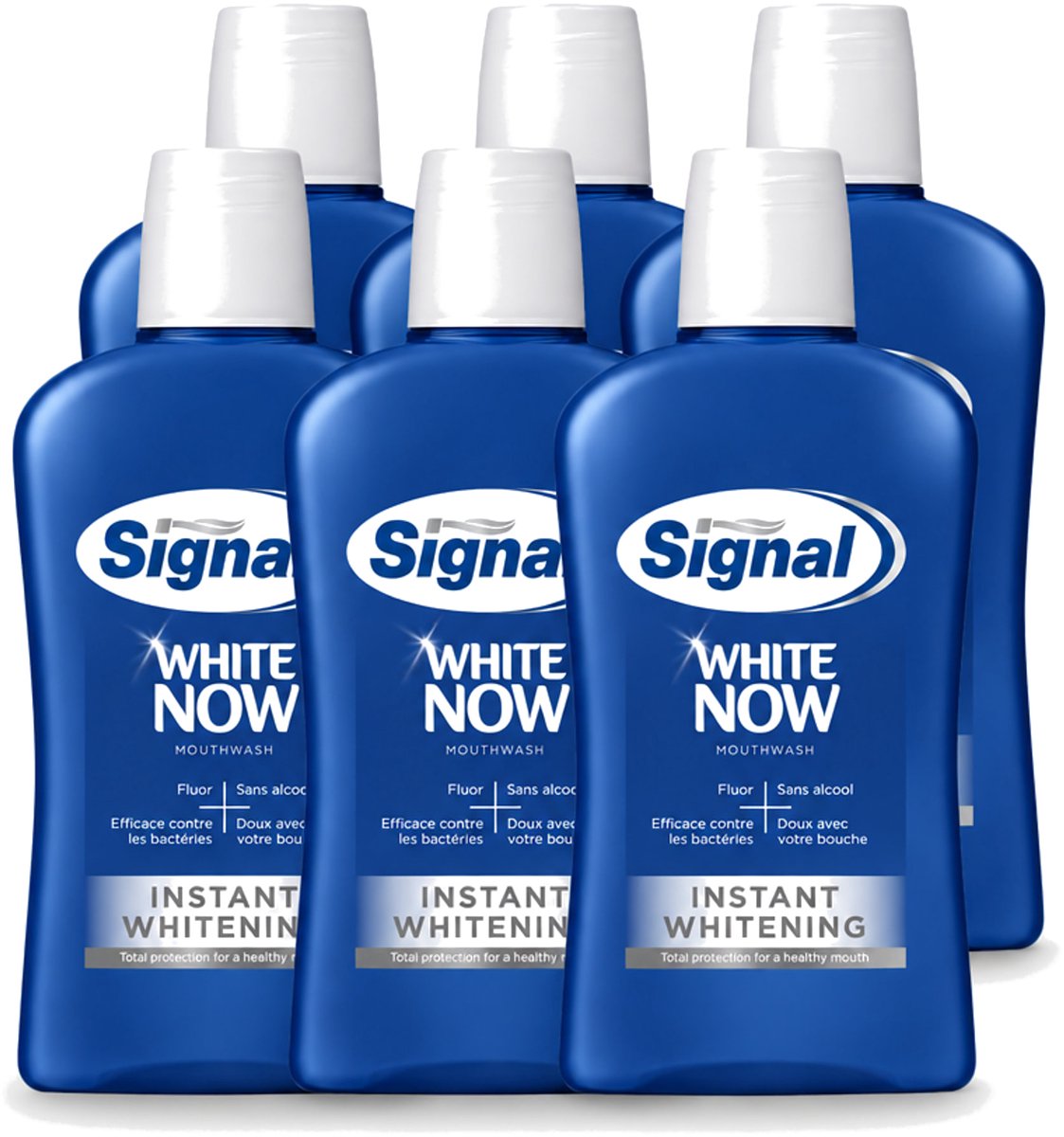 6 x Signal - White Now - Mondwater - 0 % Alcohol - 500 ml - Voordeelverpakking - 6 stuks