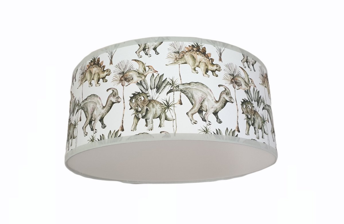 plafondlamp dino's-dinosauries-aquarel-kinderkamer-kinderkameraccessoires-lichtbron-sfeerverlichting-plafondfitting