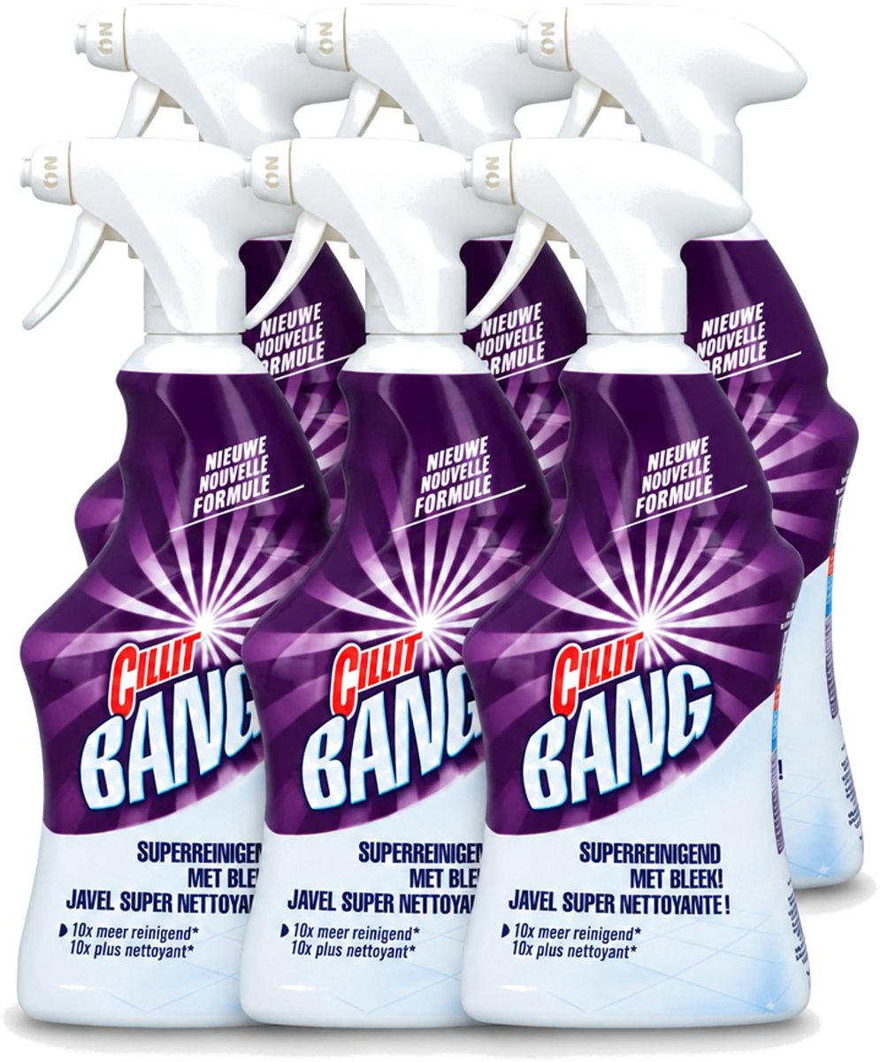 6 x Cillit Bang - Power Cleaner - Bleek & Hygiëne - Schoonmaakspray - Voor Vlekken en Aanslag - 750 ml - Voordeelverpakking - 6 stuks