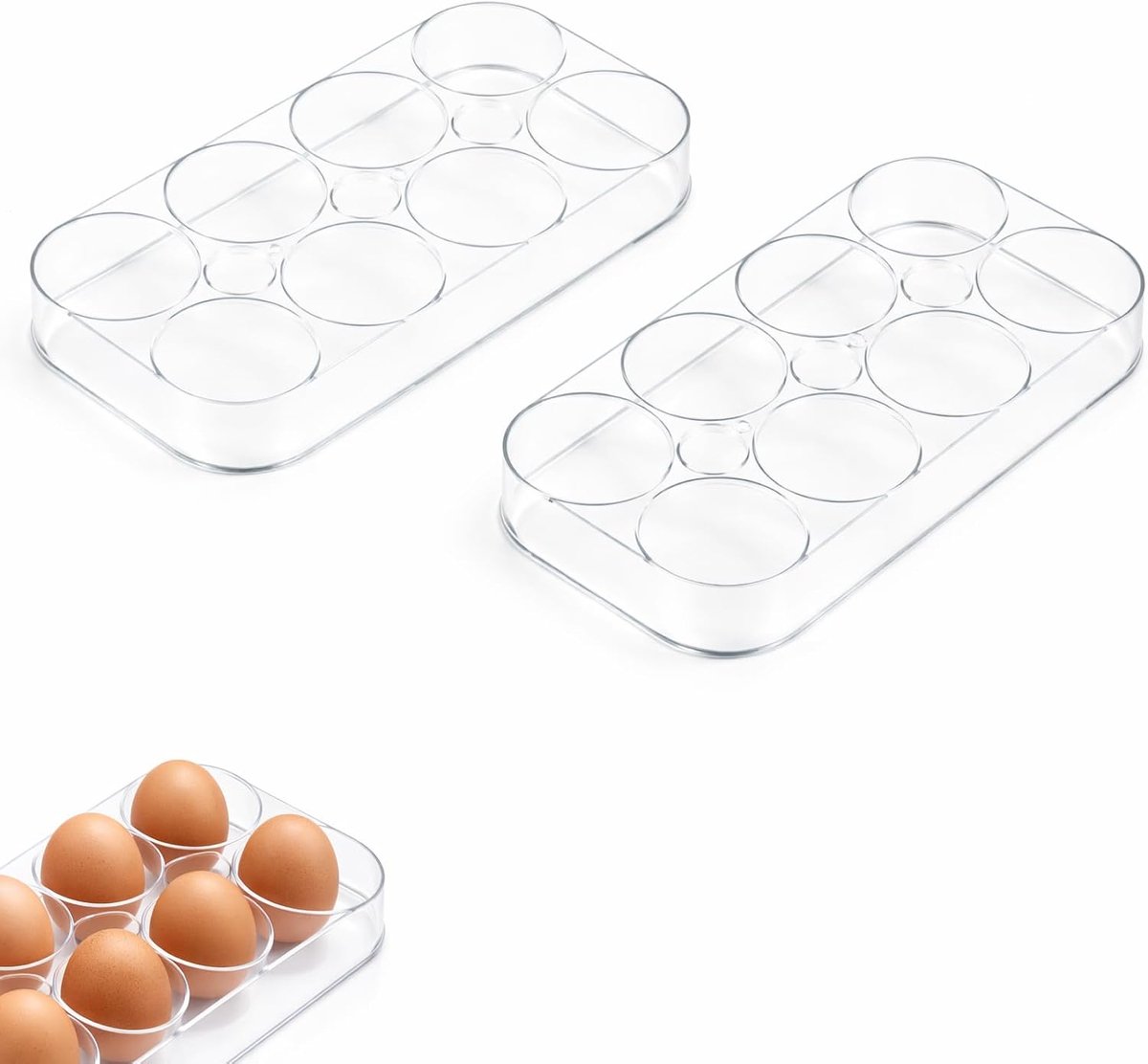Egg Tray for Refrigerator, Storage Box, Plastic, 8 Eggs Storage for Eggs in the Refrigerator, Space Saving, Compact - ShopVlot