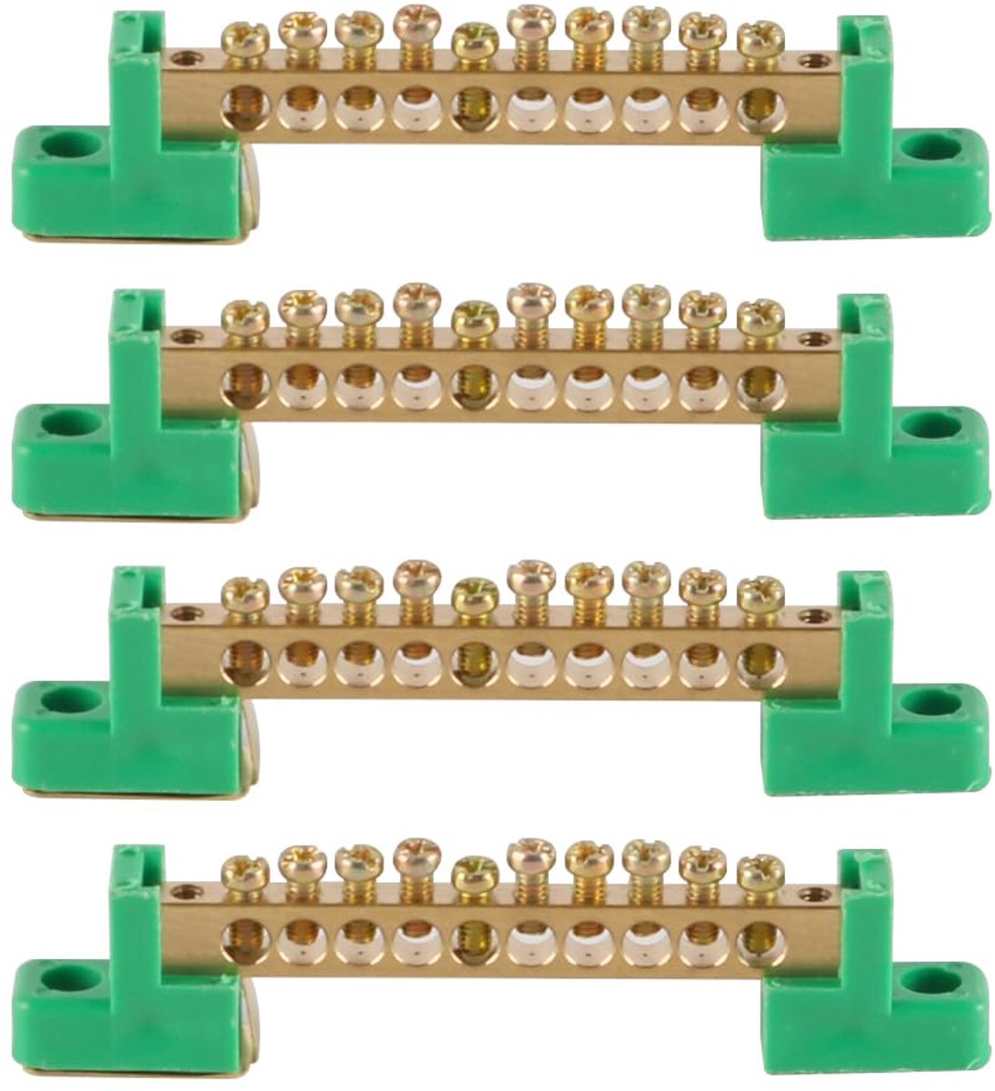 Laroal 4 stuks Terminal Ground Bar Schroefblok Barrière Messing 10 Posities Voor Elektrische Distributie Auto Boot - ShopVlot