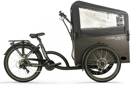 Vogue Journey Plus - Elektrische Bakfiets - 250W motor - Actieradius tot 60 km - 7 versnellingen - Hydraulische schijfremmen - Lage instap - Mat zwart — afbeelding 3