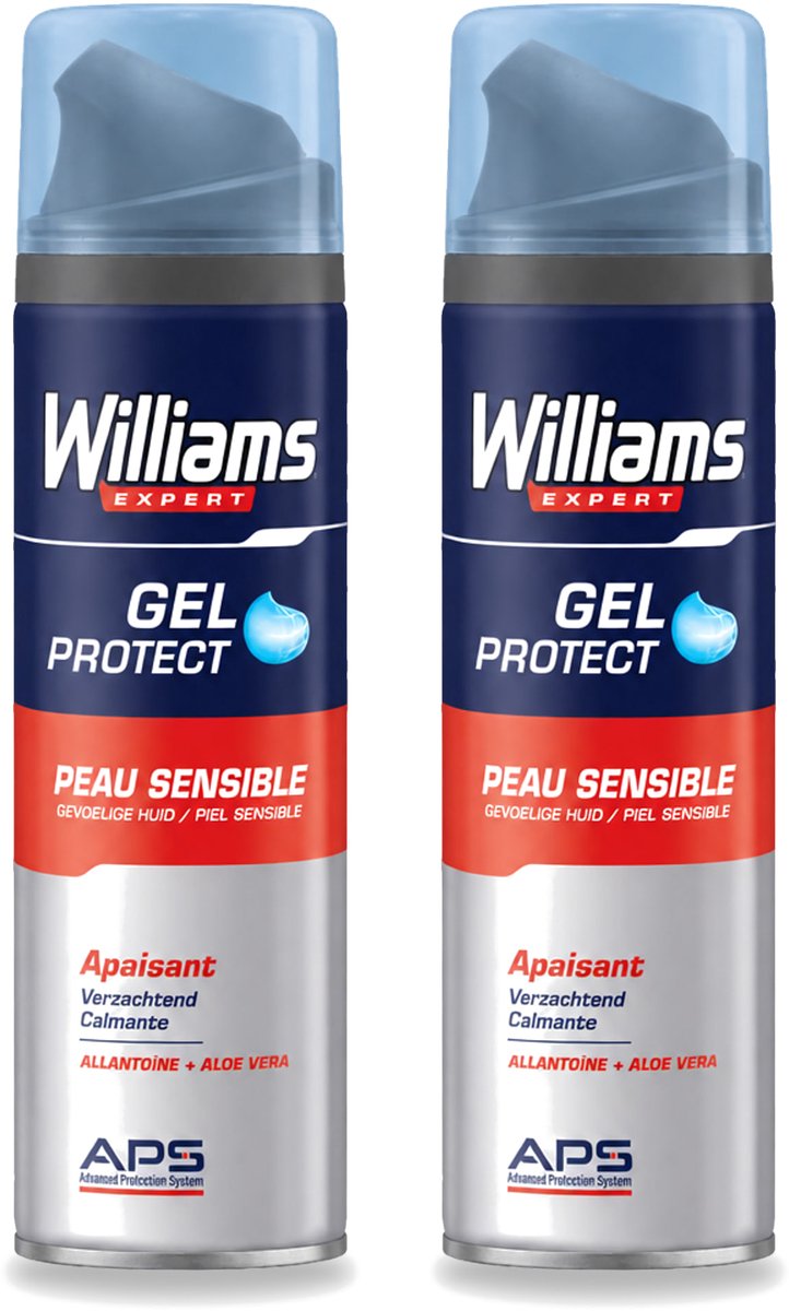 2 x Williams - Expert - Scheergel - Gevoelige Huid- 200 ml - Voordeelverpakking - 2 stuks