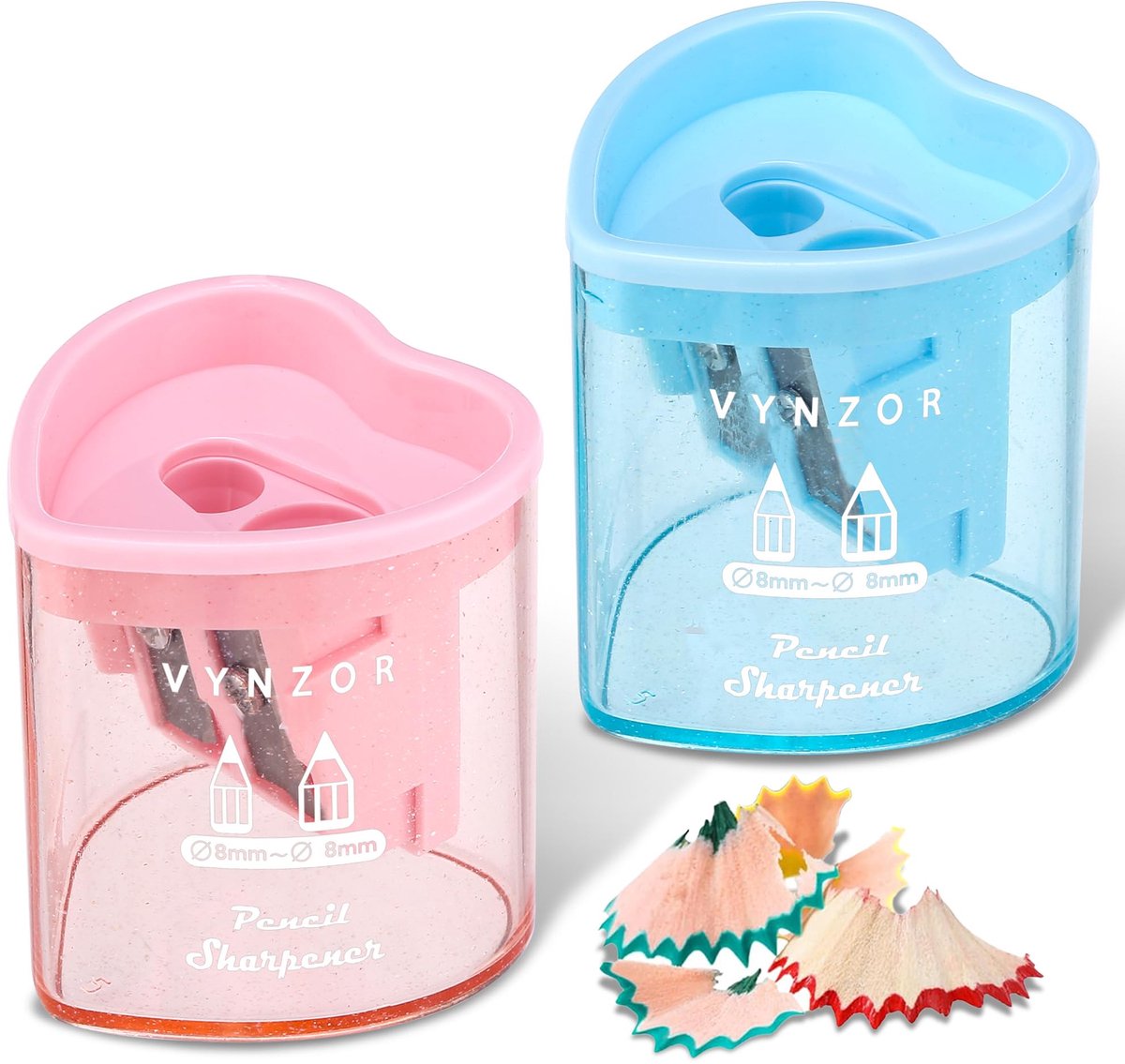 2 stuks puntenslijper met container, dubbele gaten (8 mm - 12 mm) puntenslijpers voor kinderen, volwassenen, school - ShopVlot