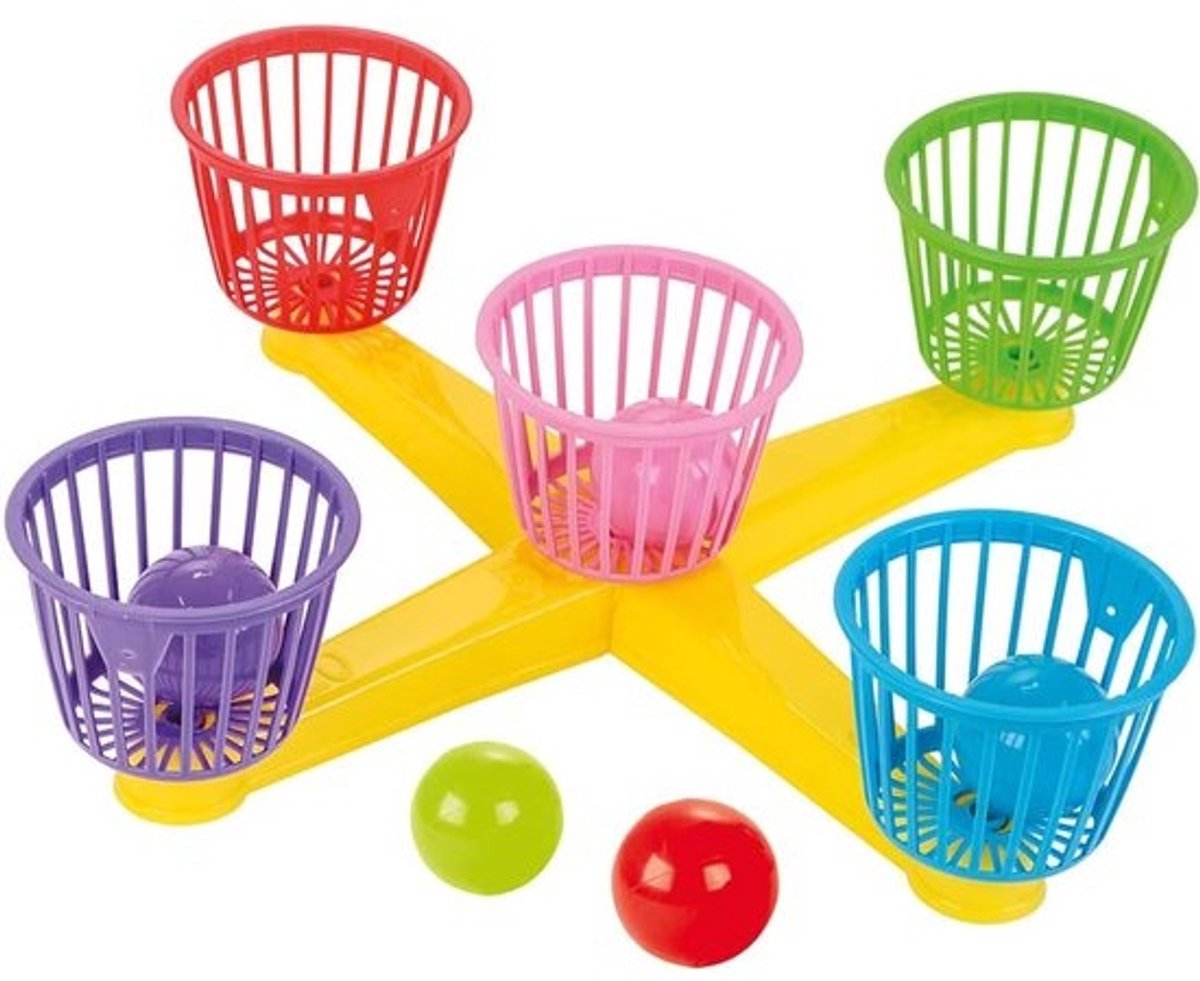 Balwerpspel - Gooispel met kasteel - Buiten spelen - Inclusief 3 ballen - 56 x 56 cm
