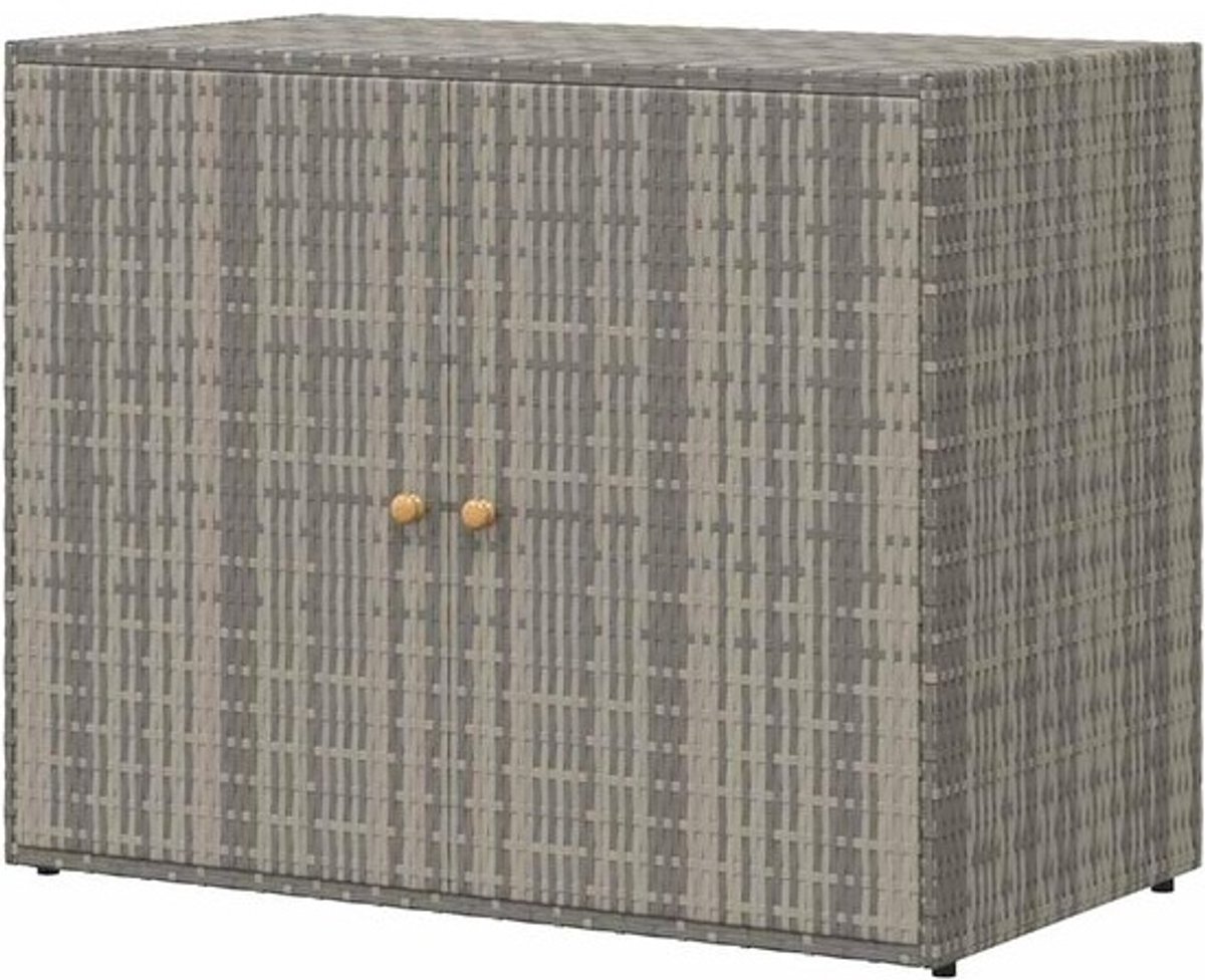 Opbergkast voor de tuin - Tuinopslag - Spullen opbergen - Weerbestendig polyrotan - 100x55x80 cm - Grijs