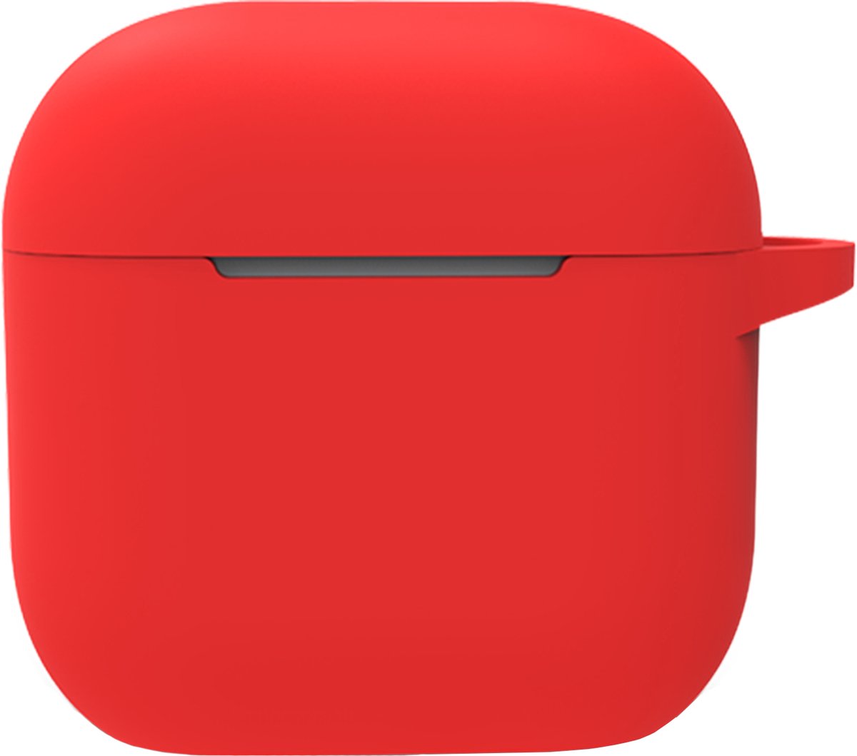 Hoesje - Geschikt voor Apple AirPods 5 - met Clip - Siliconen Hoes - Silicone Case Cover - Rood