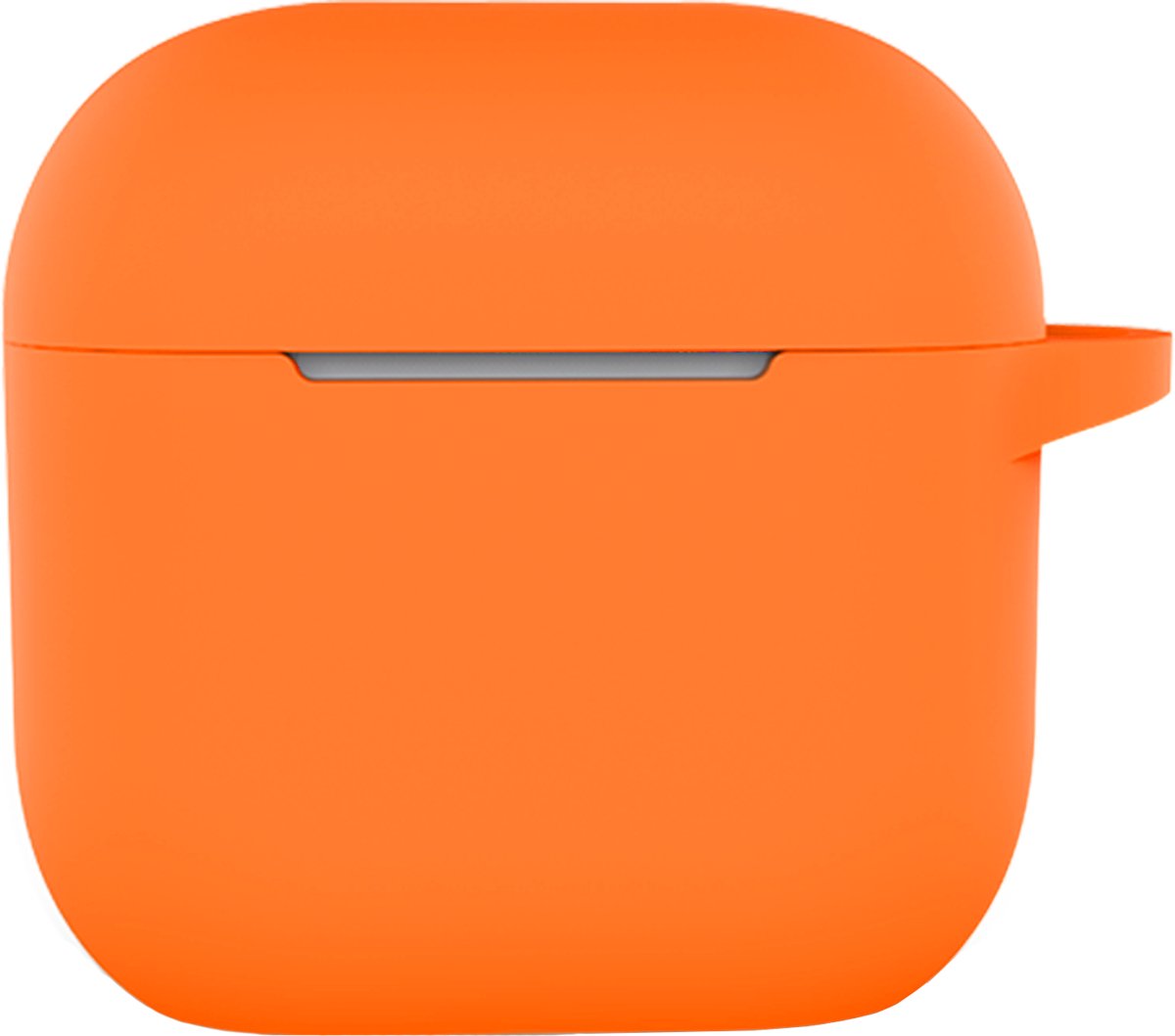 Hoesje - Geschikt voor Apple AirPods 5 - met Clip - Siliconen Hoes - Silicone Case Cover - Oranje