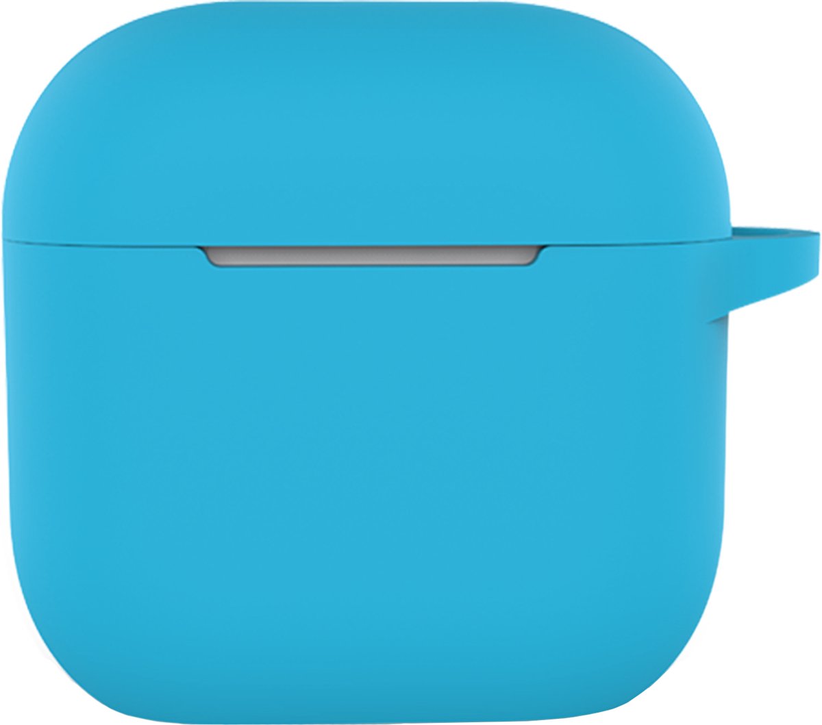 Hoesje - Geschikt voor Apple AirPods 5 - met Clip - Siliconen Hoes - Silicone Case Cover - Lichtblauw