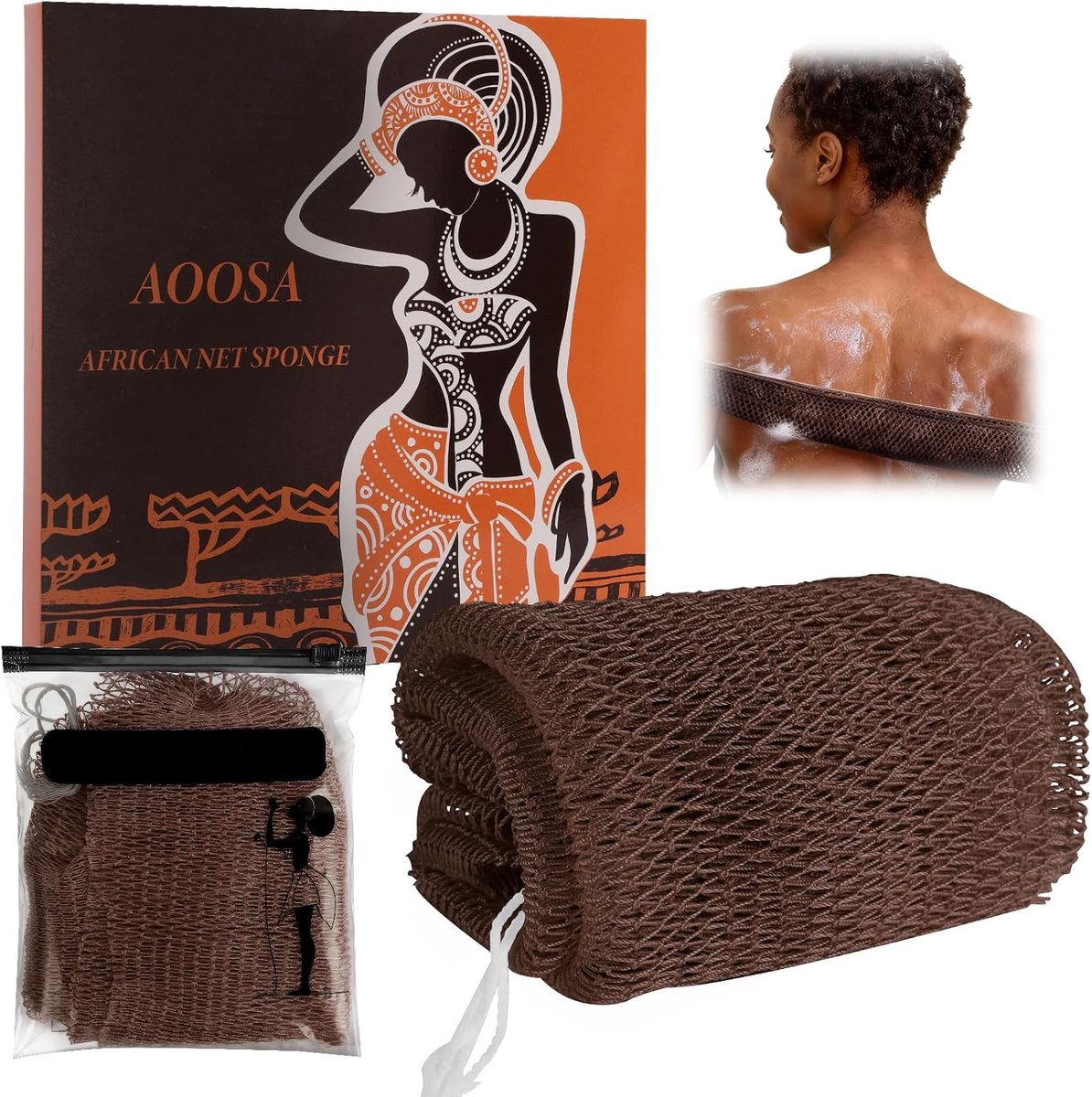 Exfoliërende net spons - Sneldrogend Afrikaanse net spons - Mild exfoliërend - Verwijdert dode huidcellen - ShopVlot