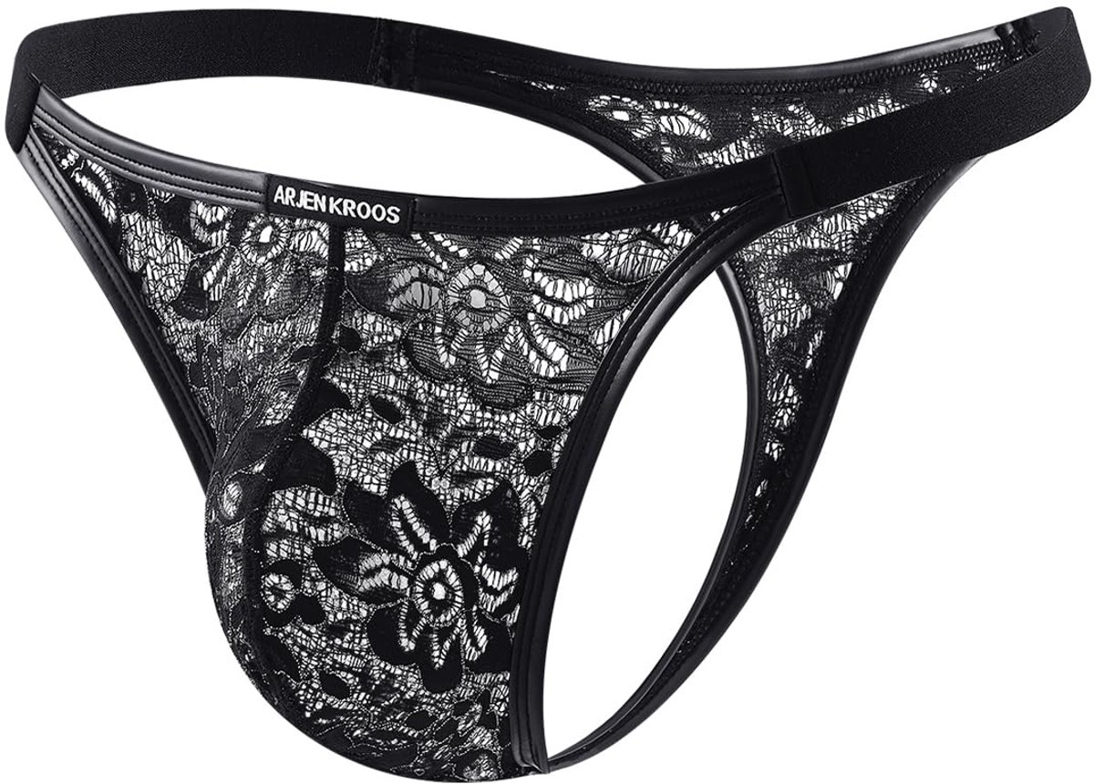 Mauro Kane Heren String Tanga Sexy Thongs Transparant Ultra Dunne Ondergoed Voor Heren zwart S - ShopVlot