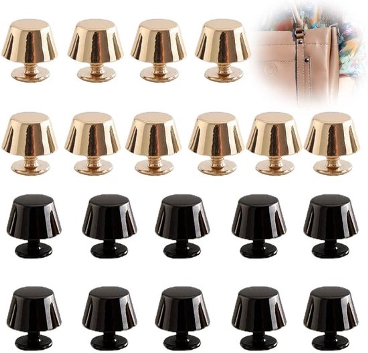 20x decoratieve spike-klinknagels platte studs voor leerbewerking, handtassen en kleding