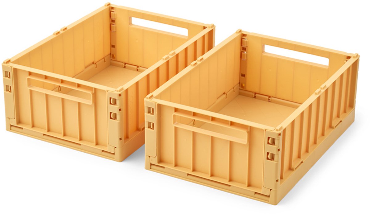 Liewood Opvouwbaar Kratje Weston Medium Yuzu Geel (set van 2)