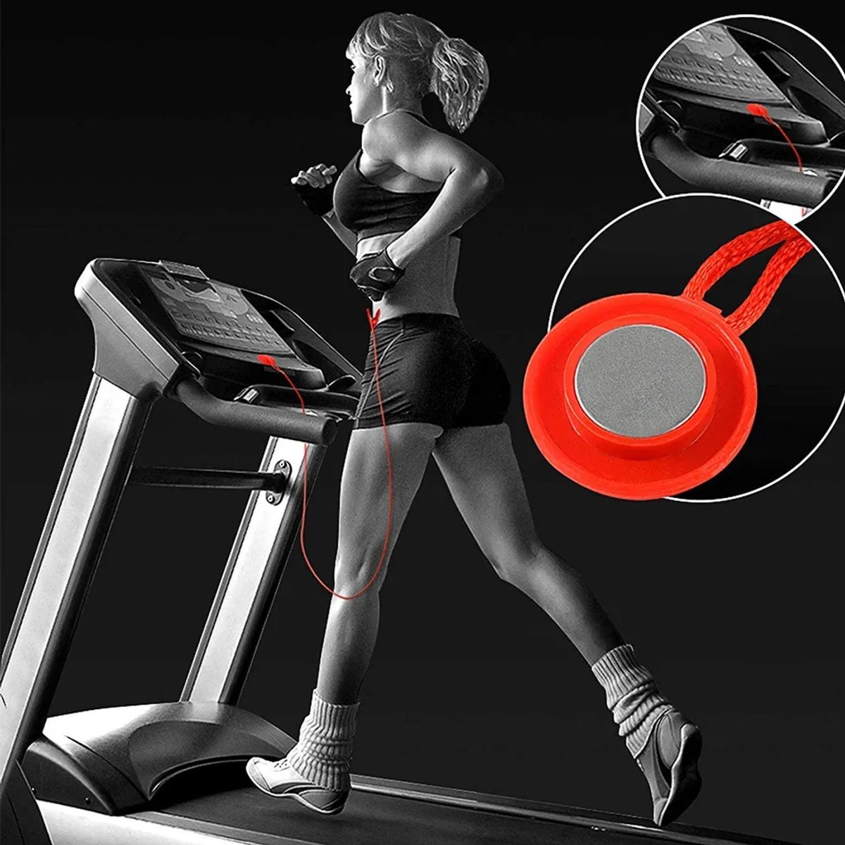 Veiligheidssleutel Geschikt voor loopband, universeel magnetisch veiligheidsslot Geschikt voor loopband, fitnessset