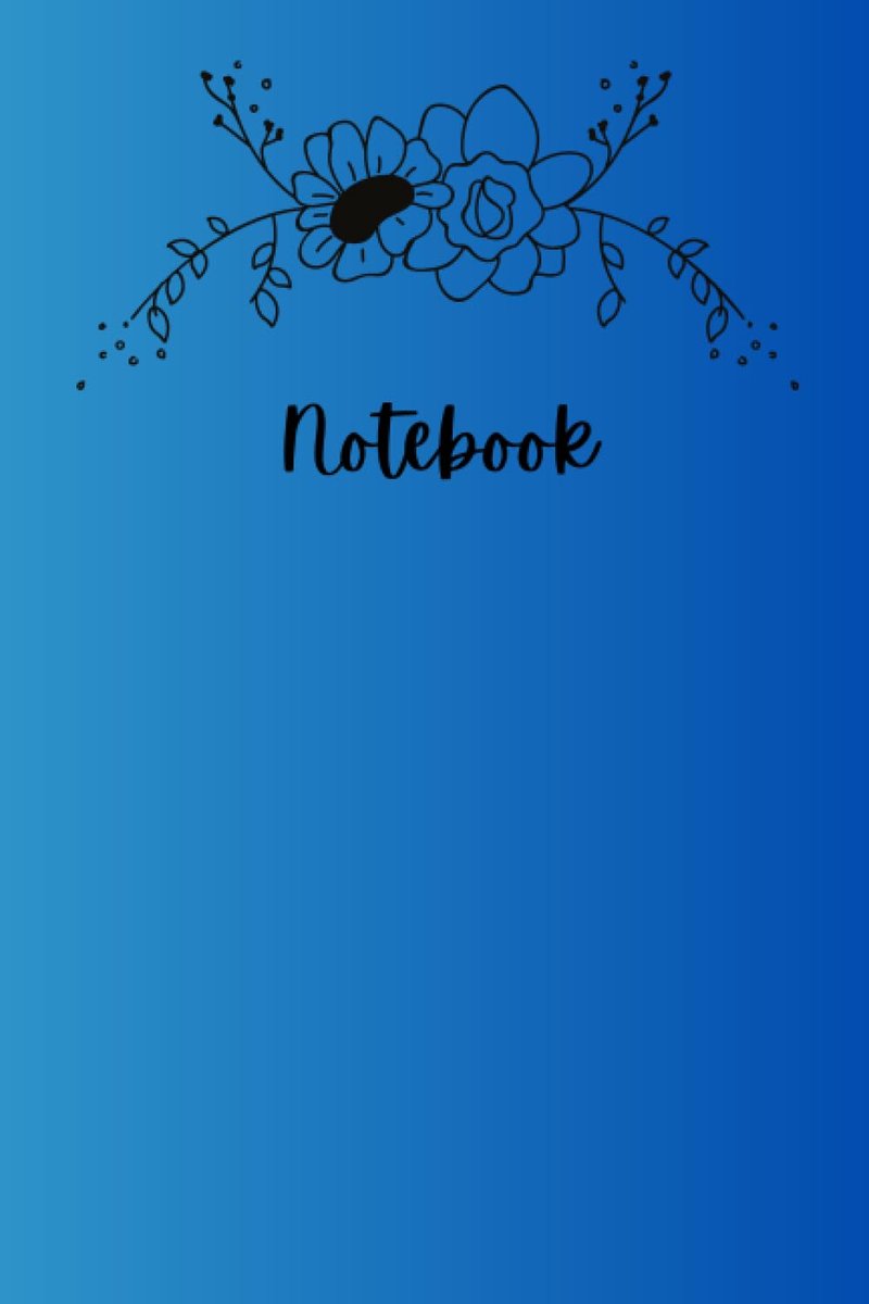 Notebook: Blue colour gradient blank lined notebook - ShopVlot