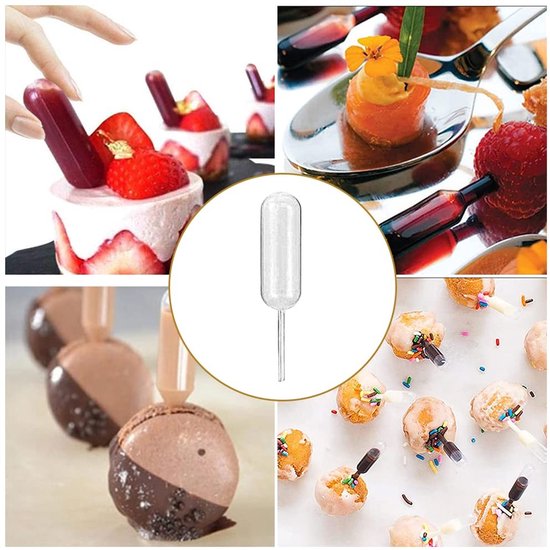 Verwisselbare Plastic Pipetten voor Keuken en Bakkerij, 20 Stuks Wegwerp Mini Pipettes voor Jam en Desserts, Perfect voor Nauwkeurige Dosering — afbeelding 5