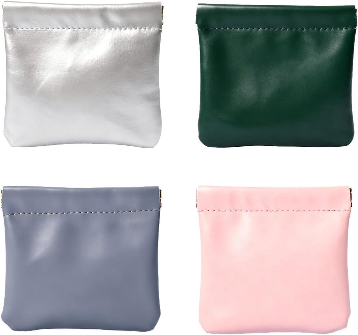 Set van 4 Kleine Make-up Tassen in 4 Kleuren - Mini Cosmetica Tassen, Muntzakjes en Reisopslag voor Lipstick, Oordopjes en Kaarten