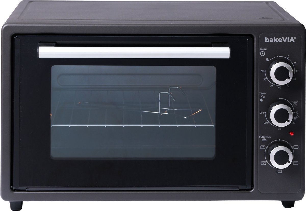 bakeVIA Series 1 - Mini Oven 35 Liter - Hetelucht - Mat Grijs