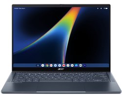 Acer Googlebook 14 GP714-91N-51QY - 2-in-1 Convertible - Chromebook - 14 inch 2.8K OLED Touchscreen 120Hz - Core Ultra 5 - 16GB - 512GB SSD - Verlicht toetsenbord - Blauw