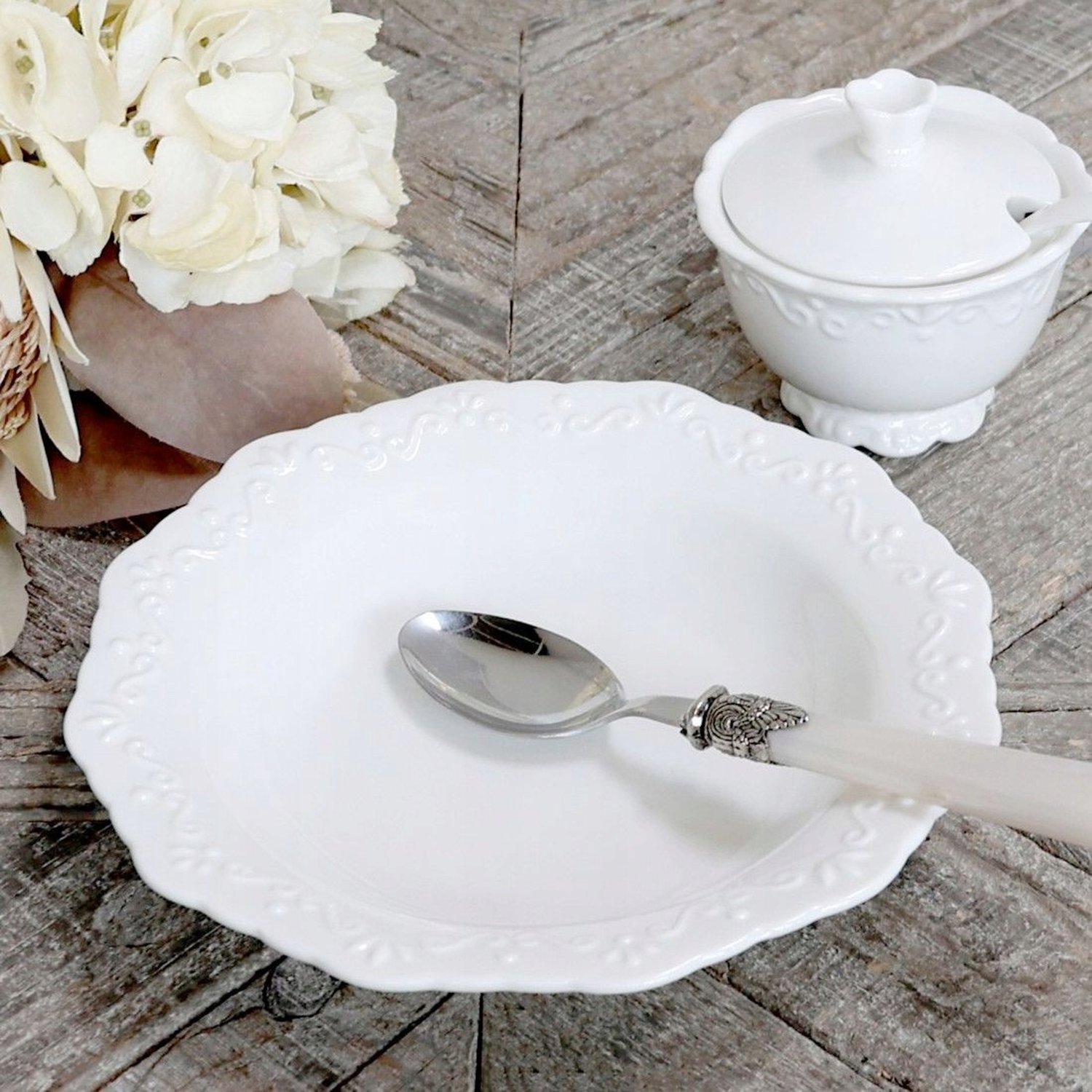 Diepe Provence Chic Porseleinen Borden - 21 cm