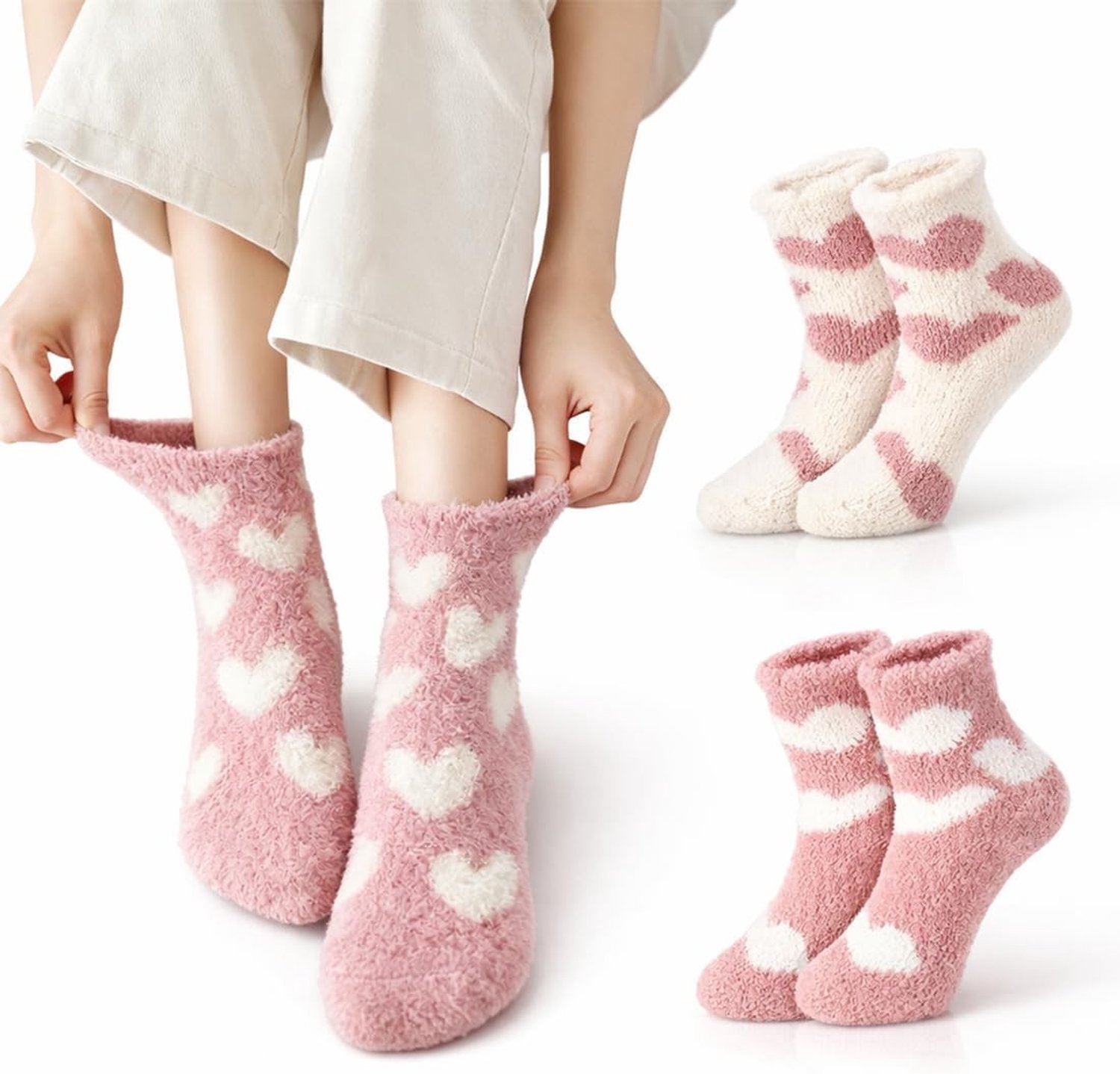 Wintersokken - Koraal - Dikke Thermische Sokken - Zachte Pluizige Fleece - Voor Dames