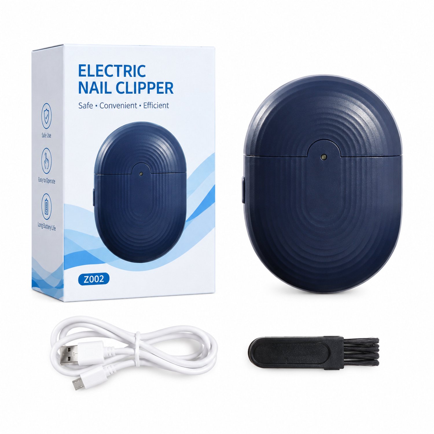 elektrische nagelknipper - 88.7g - Blauwe golfuitvoering - Voor thuis - Engelstalige verpakking