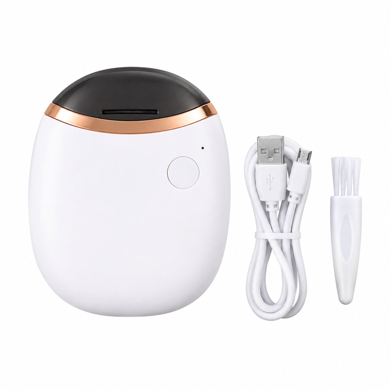 Elektrische nagelknipper - voor thuisgebruik - wit - met apparaat, USB-kabel en borstel