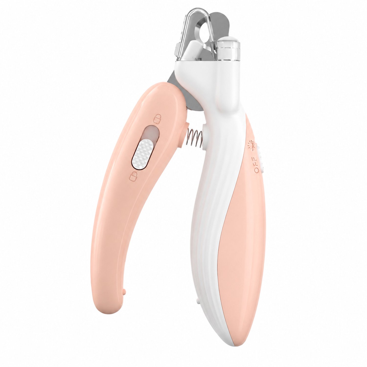 elektrische nagelknipper - 1 stuk - met LED-verlichting en elektrische nagelslijper - voor honden en katten - perzikroze