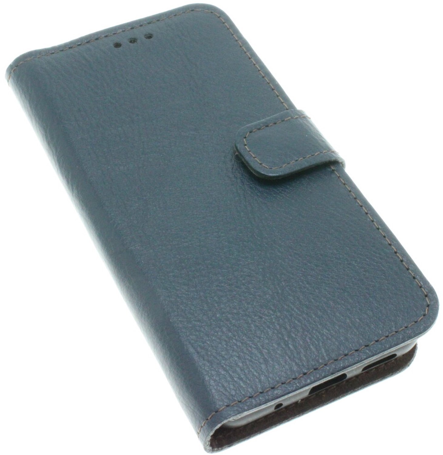Samsung Galaxy S25 Ultra Blauw glad kalfsleer hoesje Nr-18