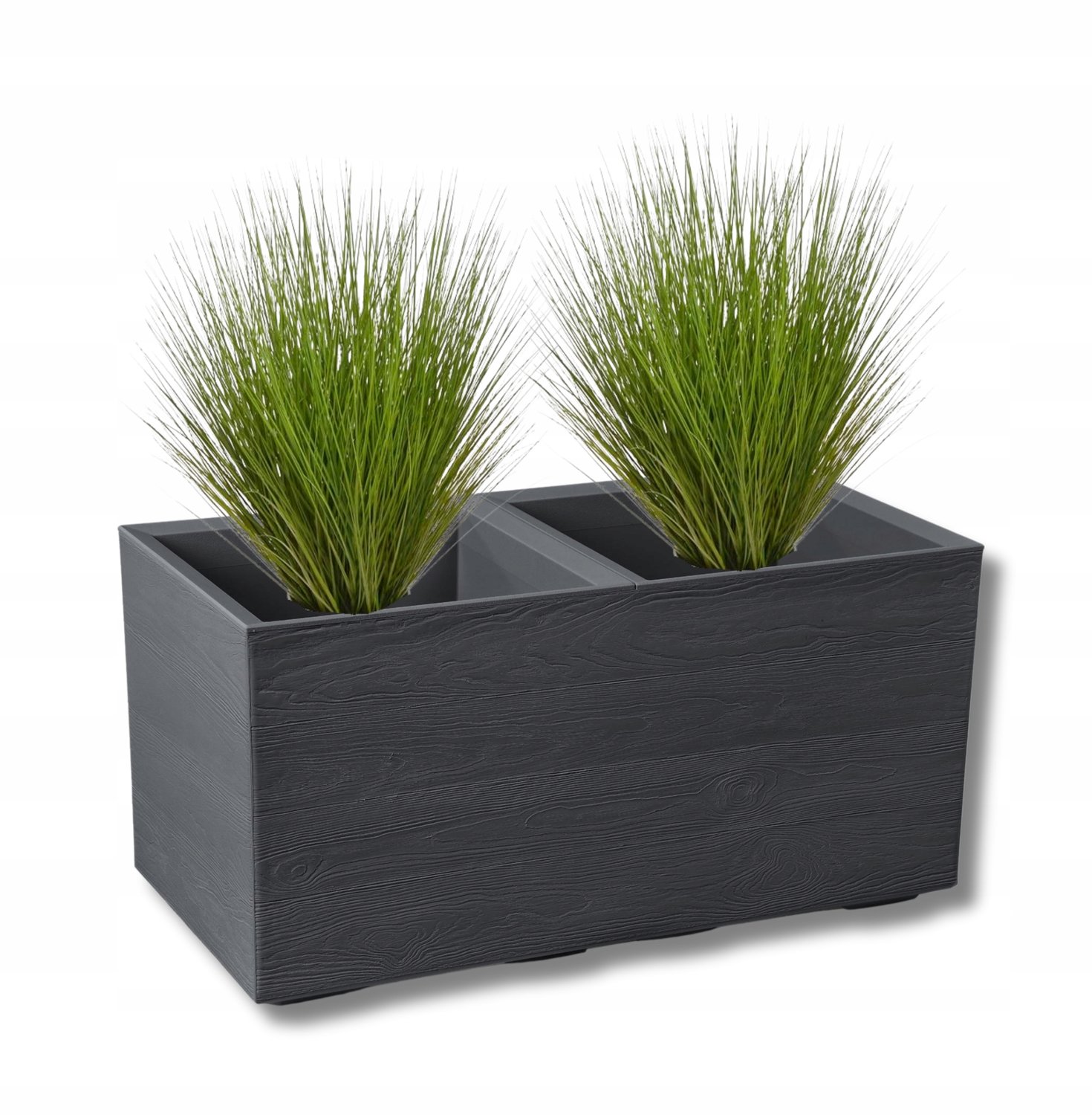 KARO DESKA Gerecyclede Plantenbak op Wielen Antraciet 79x39cm