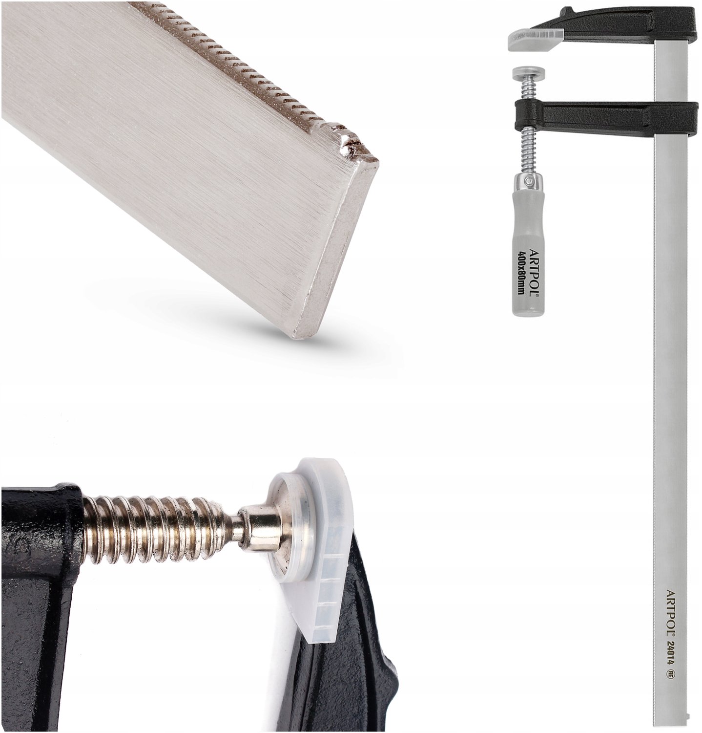 F-Klem 400x80mm: Robuuste schroefklem voor houtbewerking